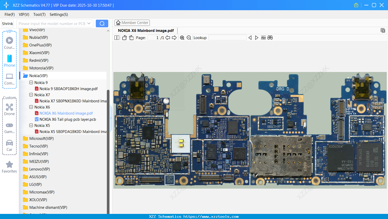 NOKIA X6 Mainbord Image